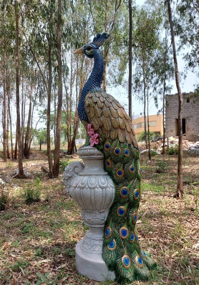 Fiber glass Resin Large Peacock Garden Statue